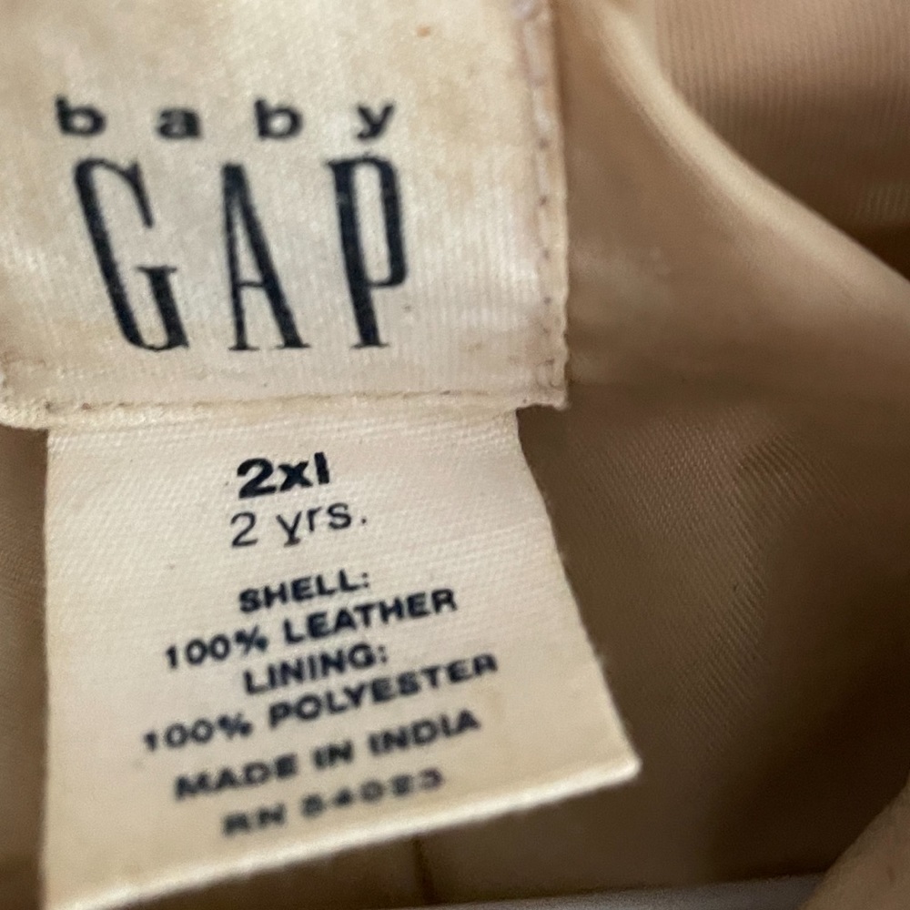 Baby Gap Vintage Leather Zip Sleeve Jacket - Picture 4 of 4
